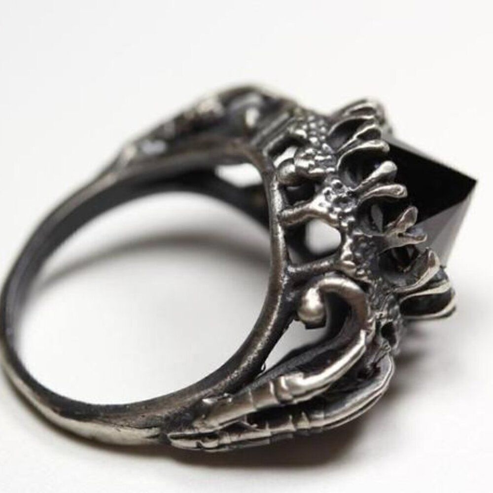 NEW Bloodmilk Jewels Belonging to the Darkness Silver & Black Onyx 7 Ring - Picture 3 of 5